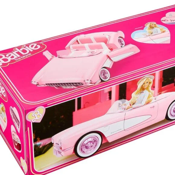 Barbie The Movie Collectible Car, Pink Corvette Convertible New in Box - Picture 7 of 12